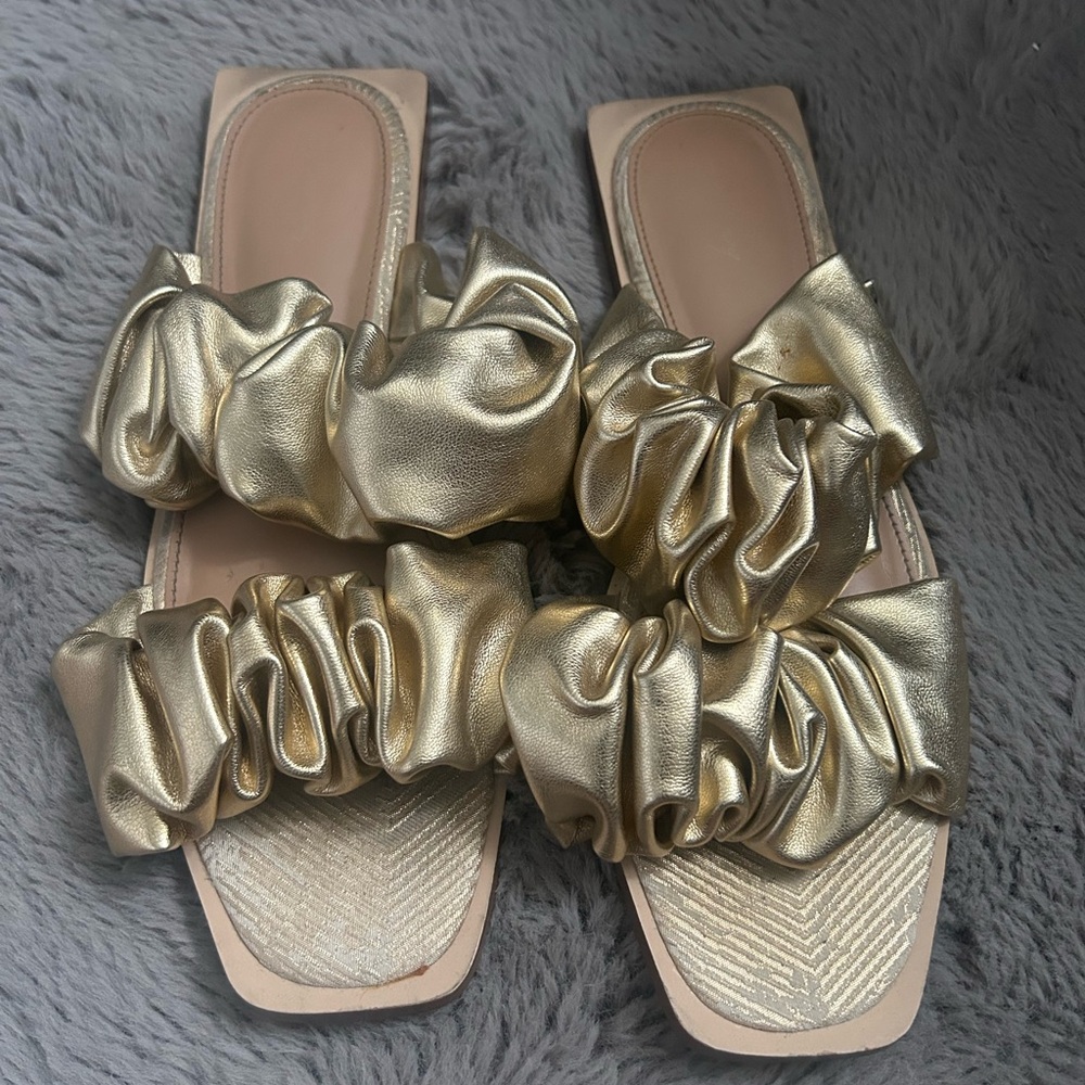 Sam Edelman Gold Ruffle Sandals